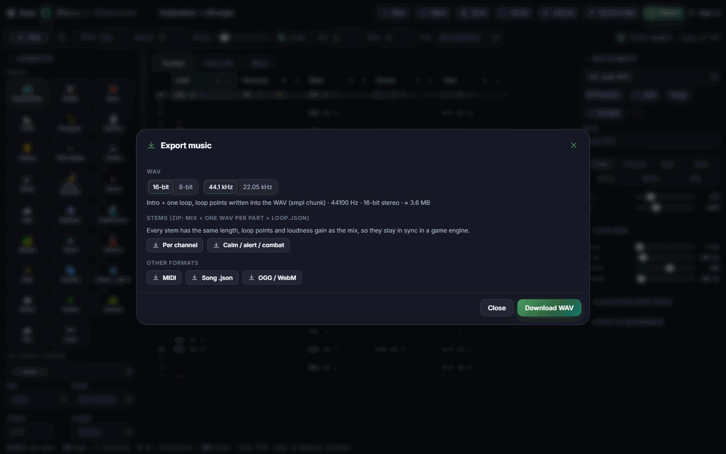The export window