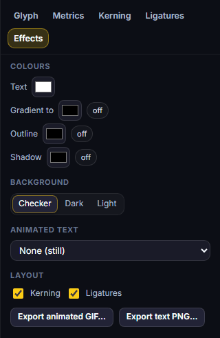 The Effects tab